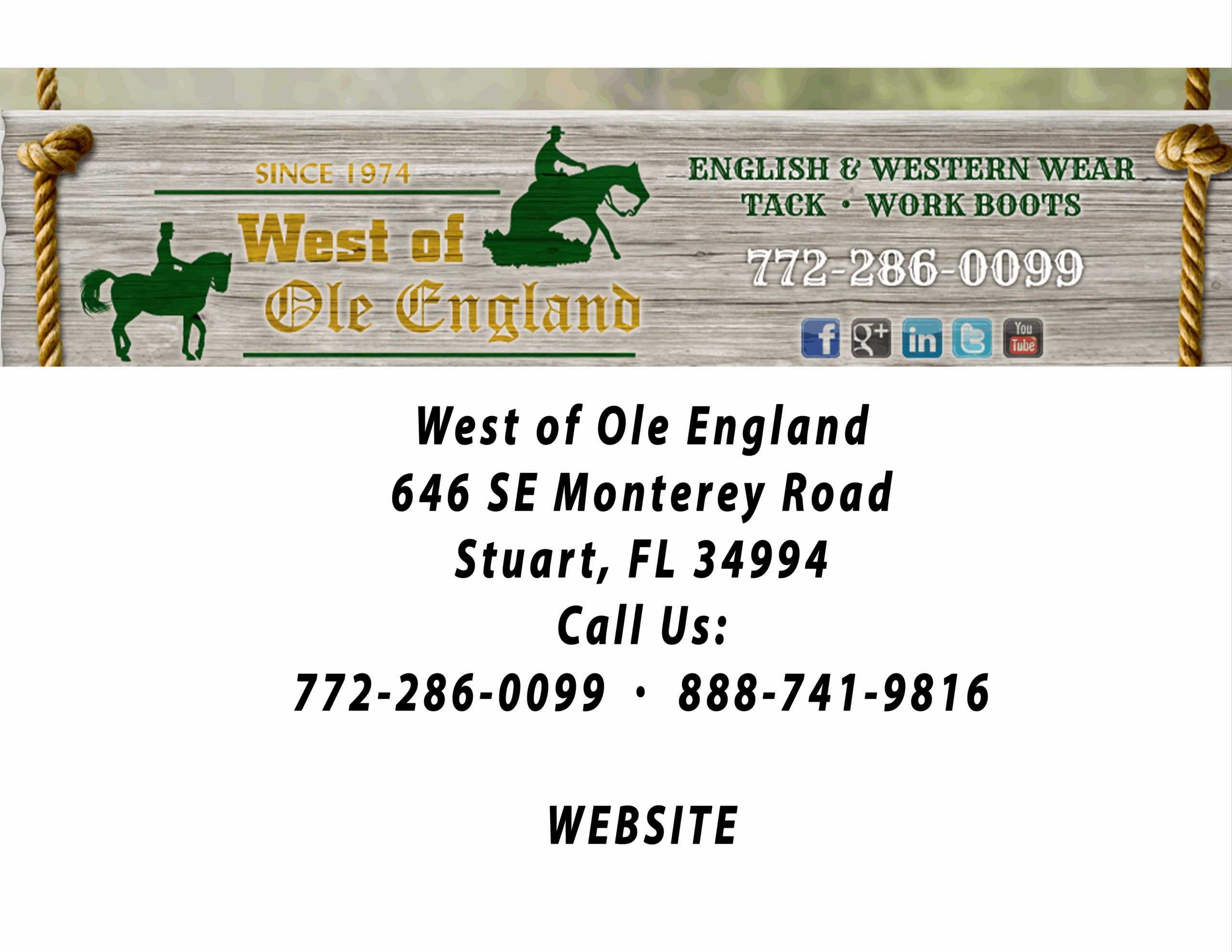 WEST OF OLE ENGLAND